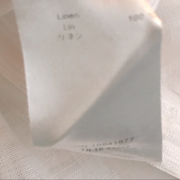 Vintage Anne Fontaine 100% Linen White Button Down Shirt Size 6 - Picture 8 of 8